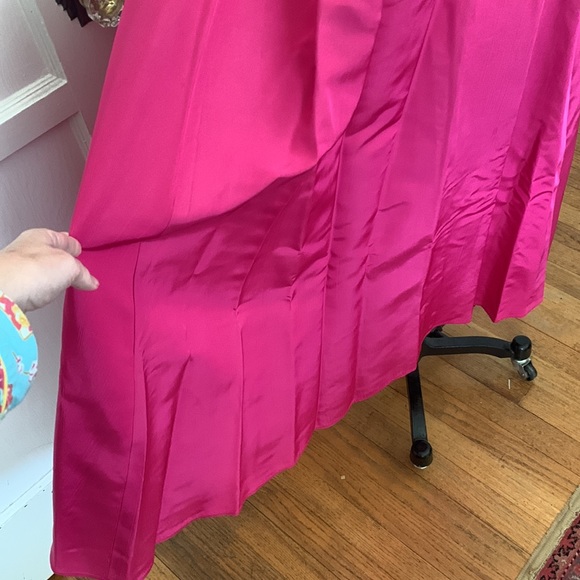 VTG 🎀 BARBIECORE ALFRED ANGELO “Flirtations” Pink Bow Taffeta Dress Fits XS - Picture 5 of 11
